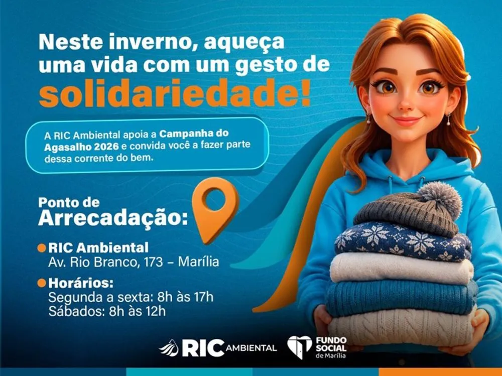 RIC Ambiental reforça solidariedade e apoia Campanha do Agasalho 2026 em Marília